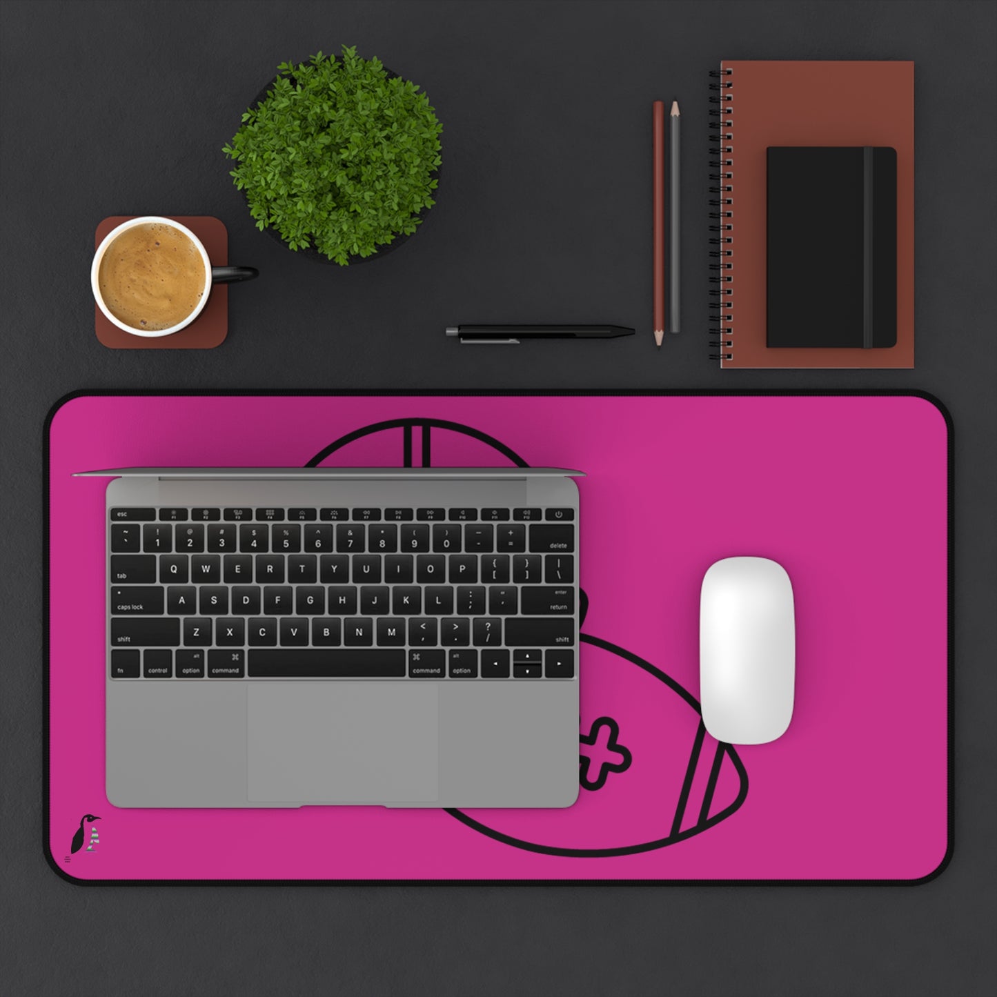 Desk Mat: Football Pink