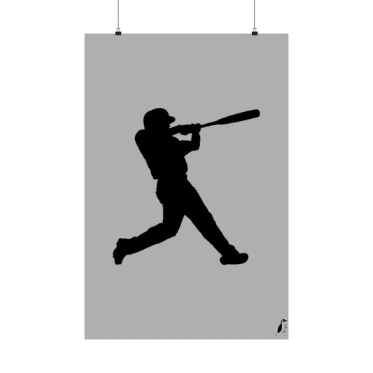 Premium Matte Vertical Posters: Baseball Lite Grey