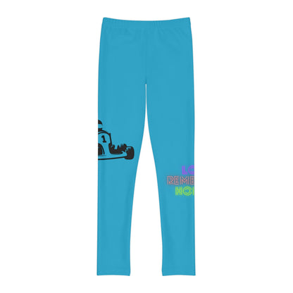 Youth Full-Length Leggings: Racing Turquoise