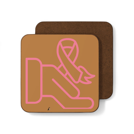 Hardboard Back Coaster: Fight Cancer Lite Brown