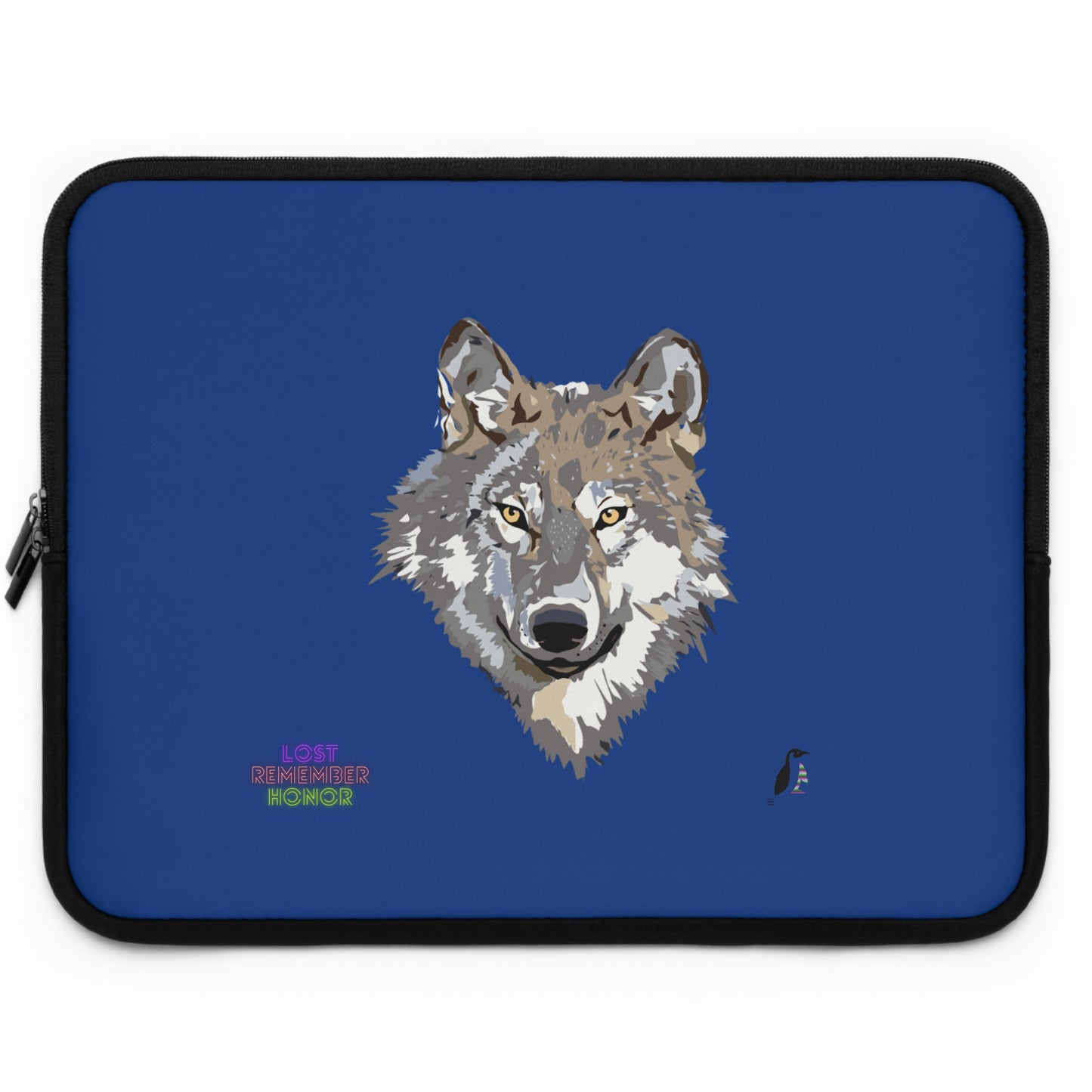 Laptop Sleeve: Wolves Dark Blue