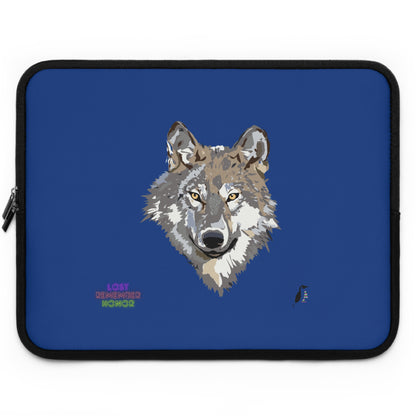 Laptop Sleeve: Wolves Dark Blue