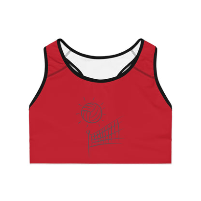 Sports Bra: Volleyball Dark Red