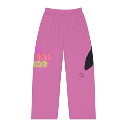 Women's Pajama Pants: Crazy Penguin World Logo Lite Pink