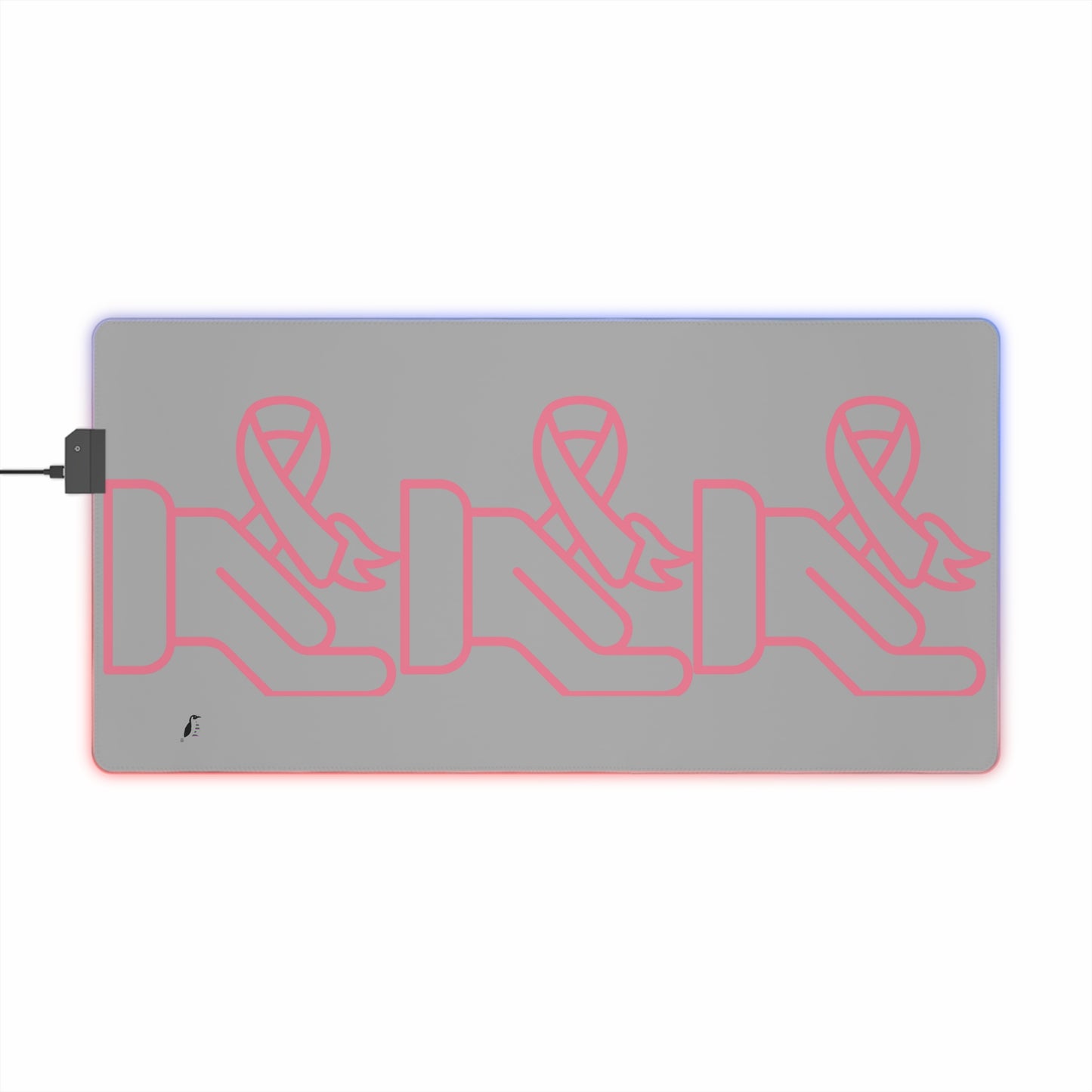 LED Gaming Mouse Pad: Fight Cancer Lite Grey