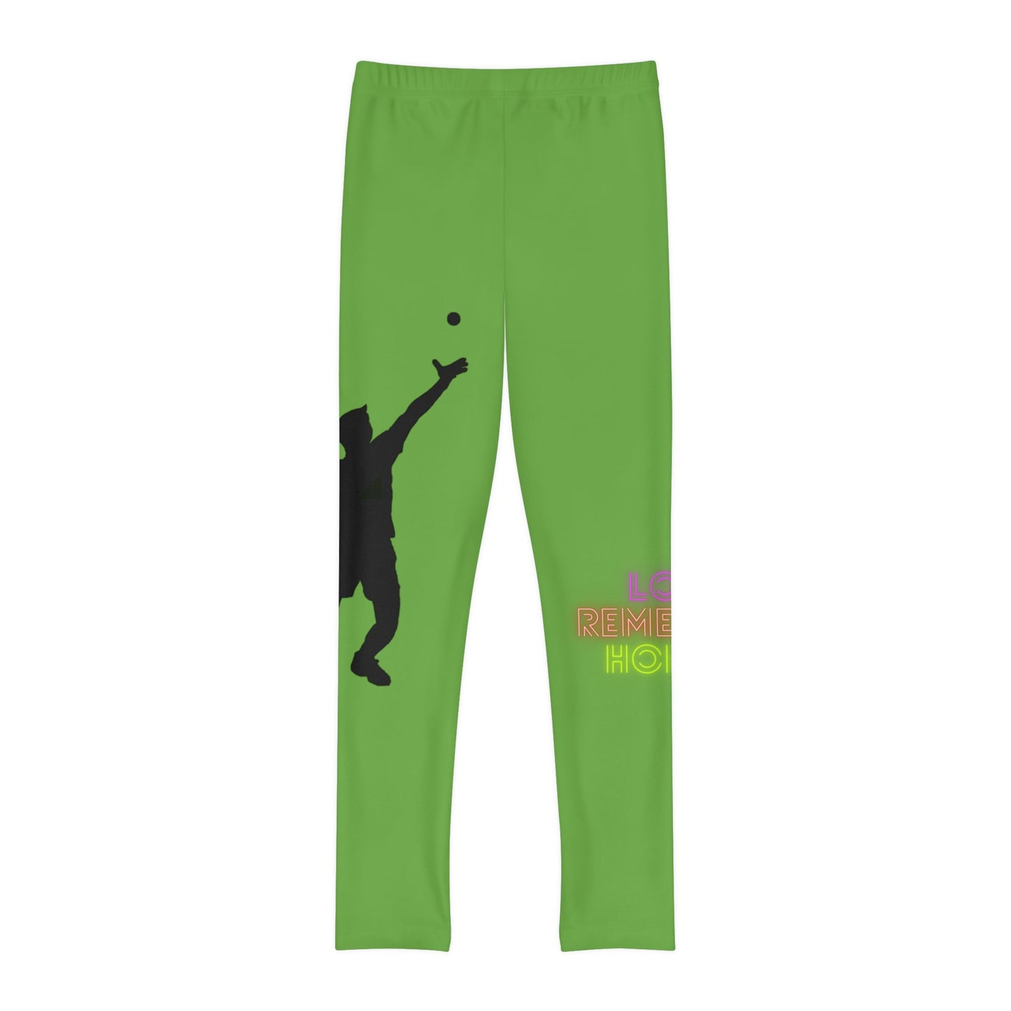 Youth Full-Length Leggings: Tennis Green