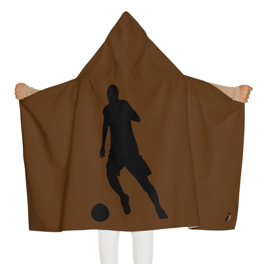 Youth Hooded Towel: Soccer Brown