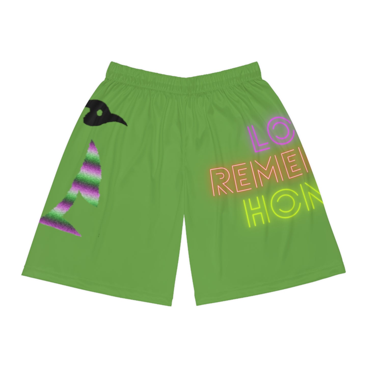 Basketball Shorts: Crazy Penguin World Logo Green