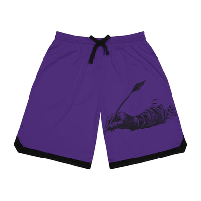 Basketball Rib Shorts: Writing Purple