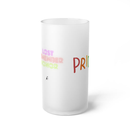 Frosted Glass Beer Mug LGBTQ Pride