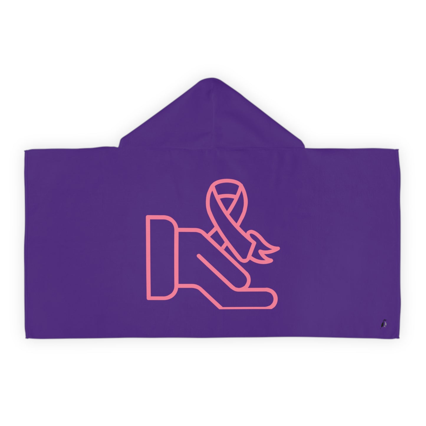 Youth Hooded Towel: Fight Cancer Purple