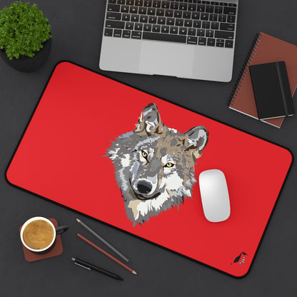 Desk Mat: Wolves Red