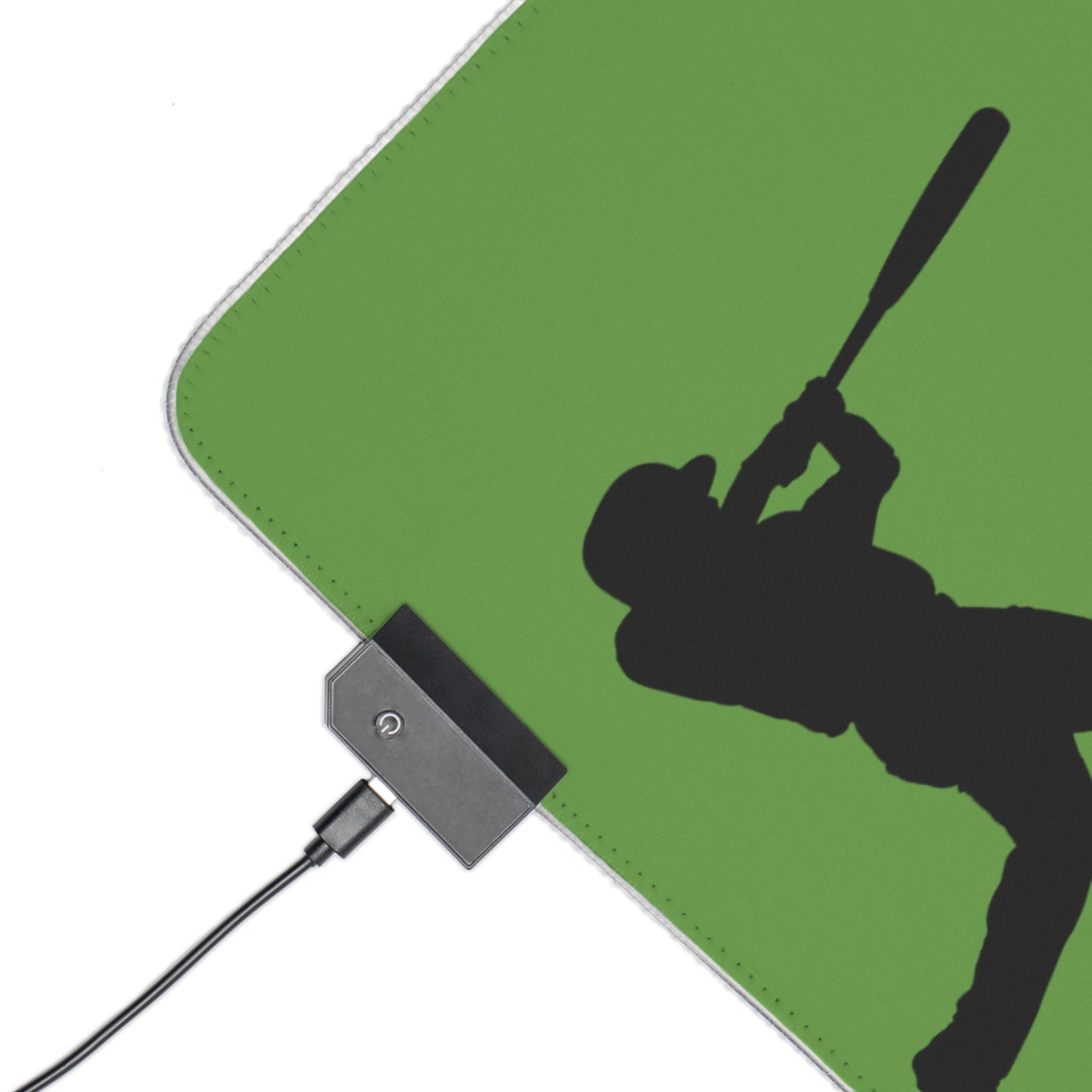 LED Gaming Mouse Pad: Baseball Green