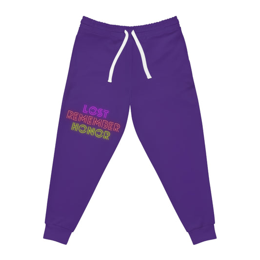 Athletic Joggers: Lost Remember Honor Purple