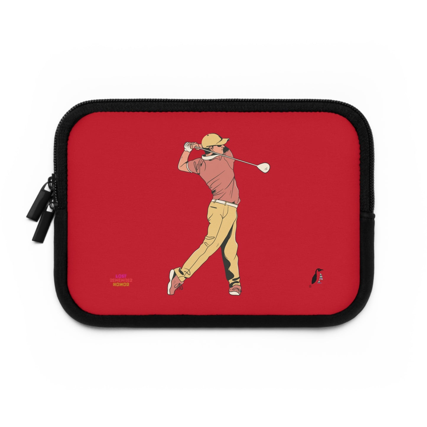 Laptop Sleeve: Golf Dark Red