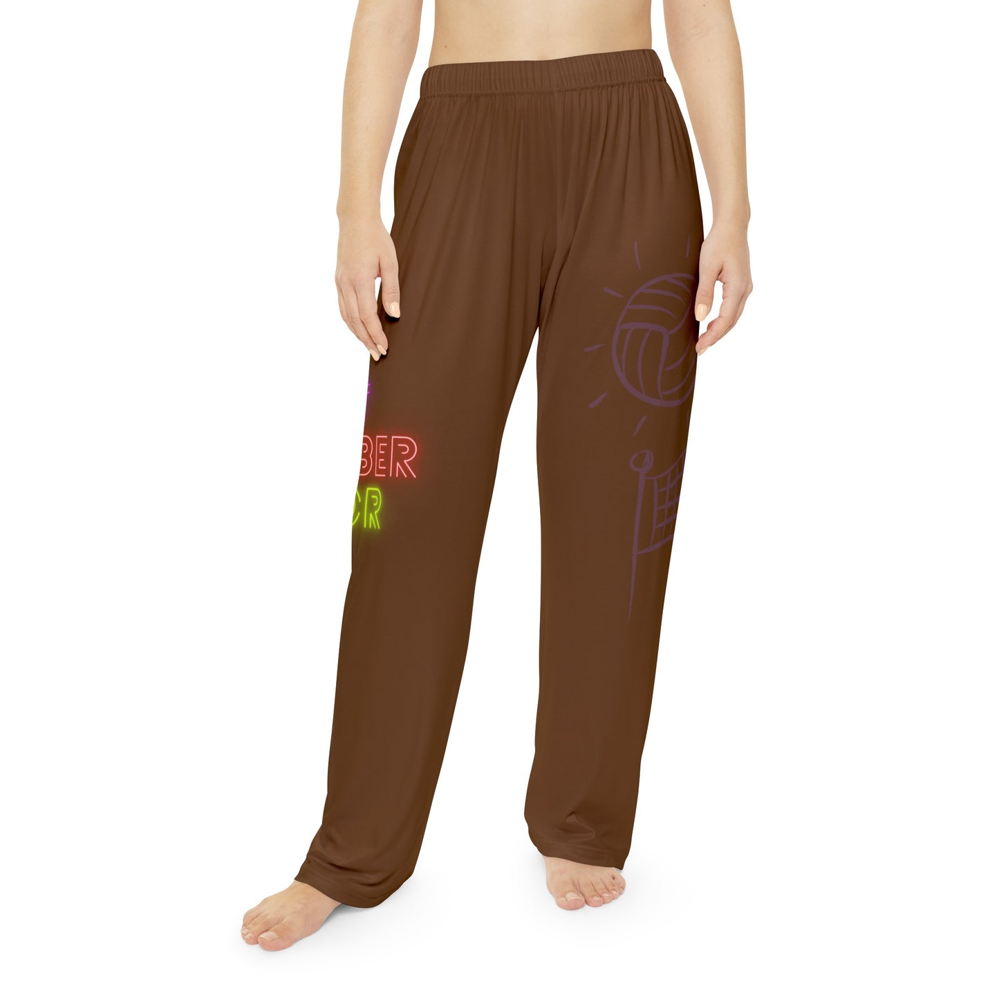 Pambabaeng Pajama Pantalon: Volleyball Brown 