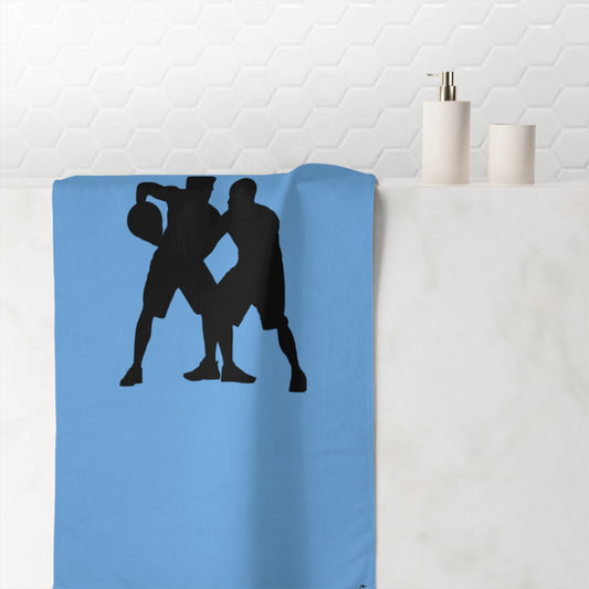 Mink-Cotton Towel: Basketball Lite Blue