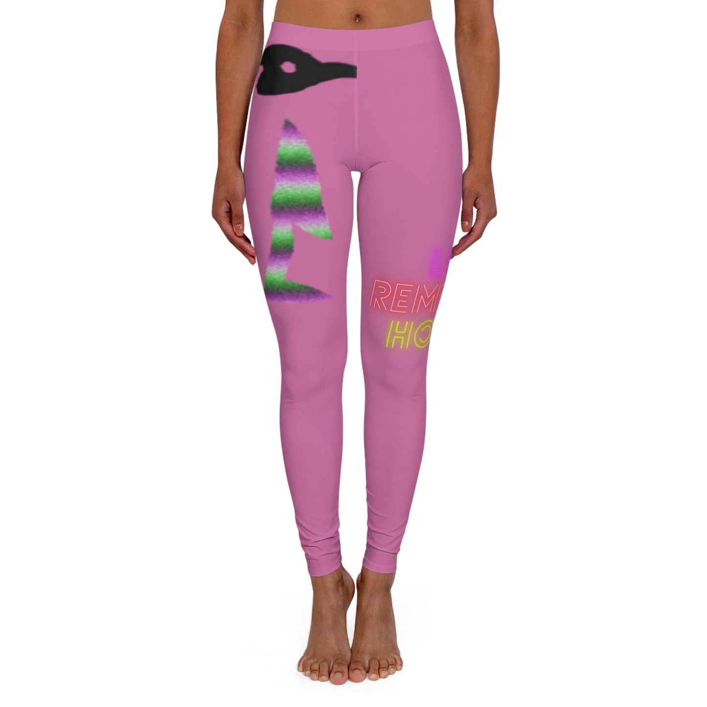 Women's Spandex Leggings: Crazy Penguin World Logo Lite Pink