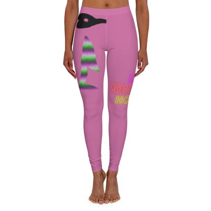 Women's Spandex Leggings: Crazy Penguin World Logo Lite Pink