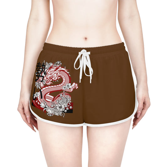 Women's Relaxed Shorts: Dragons Brown