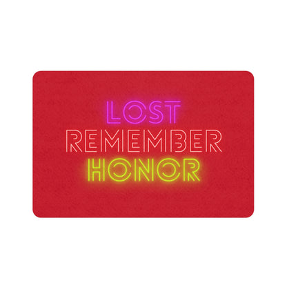 Pet Food Mat: Lost Remember Honor Dark Red