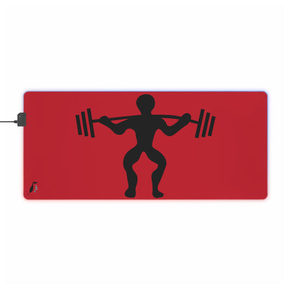 LED Gaming Mouse Pad: Weightlifting Dark Red