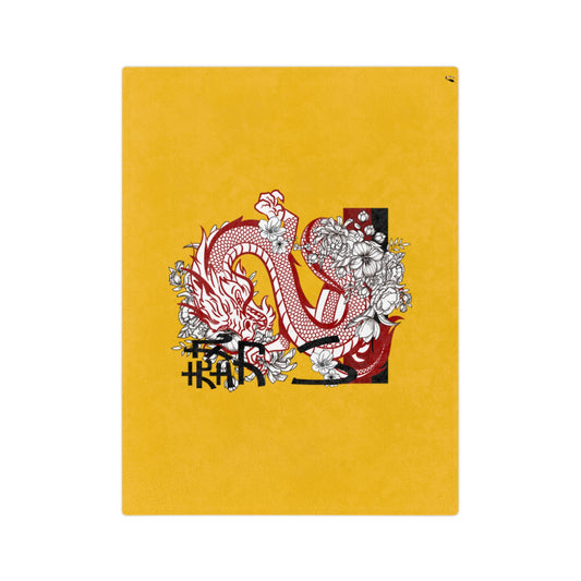 Velveteen Minky Blanket: Dragons Yellow