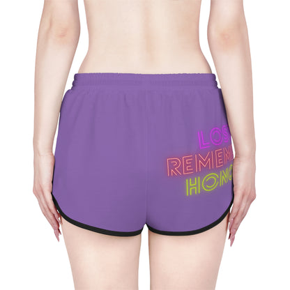 Women's Relaxed Shorts: Crazy Penguin World Logo Lite Purple