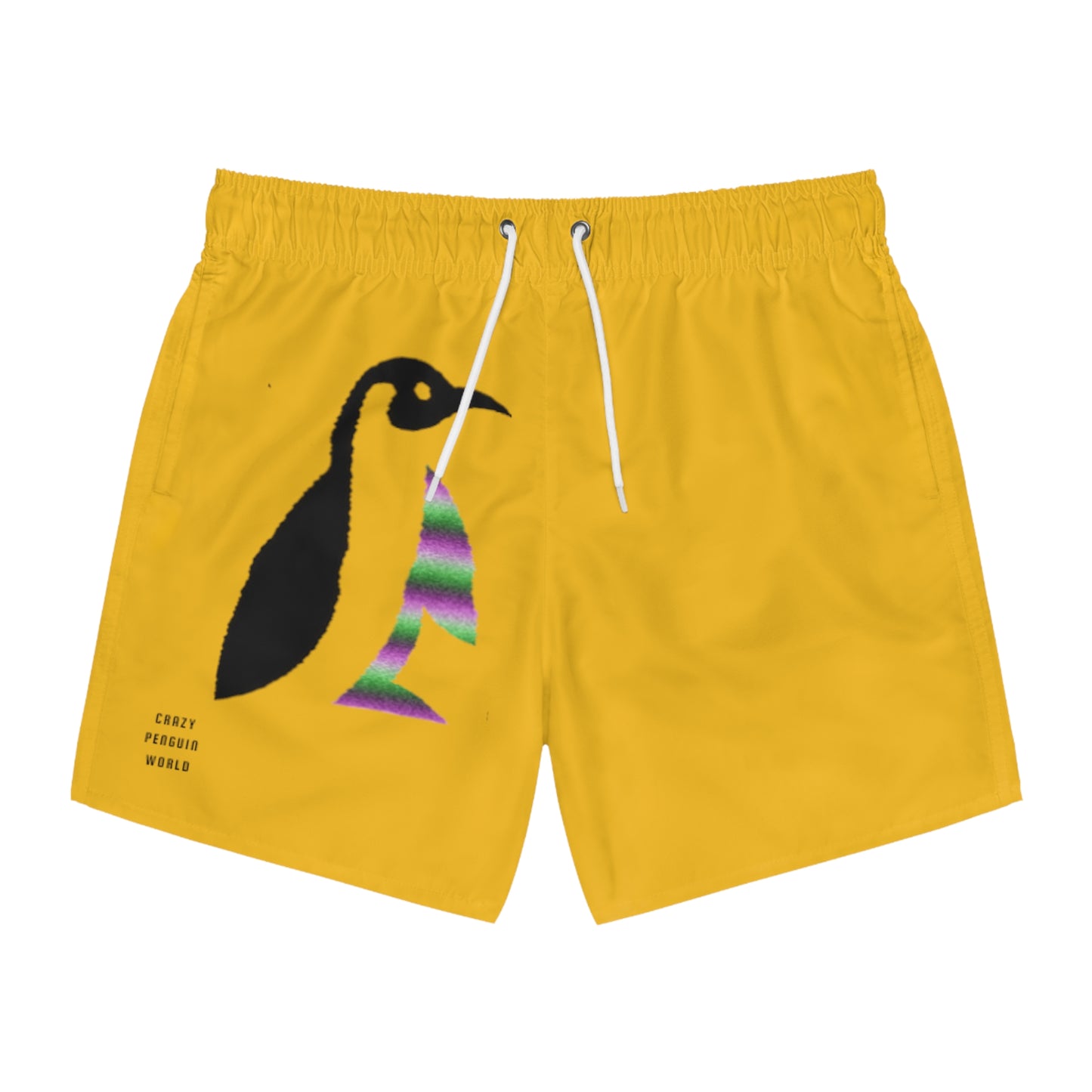 Swim Trunks: Crazy Penguin World Logo Yellow