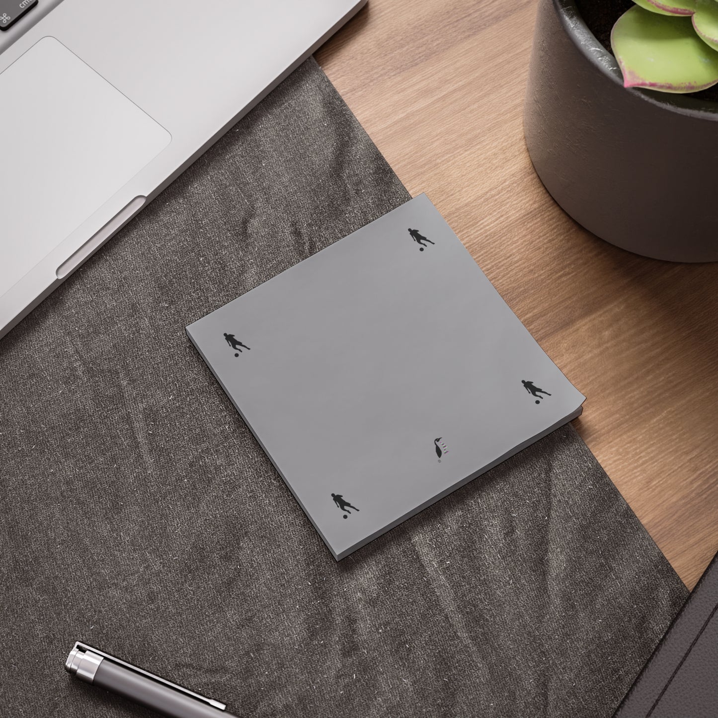 Post-it® Note Pads: Soccer Grey