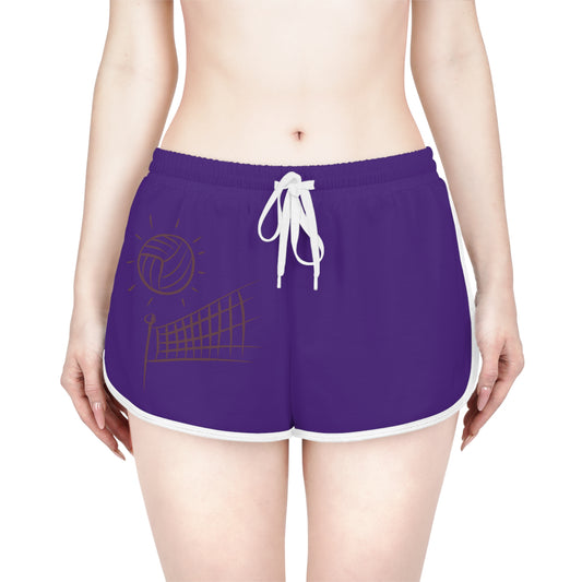 Women's Relaxed Shorts: Volleyball Purple