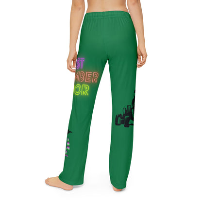 Kids Pajama Pants: Racing Dark Green