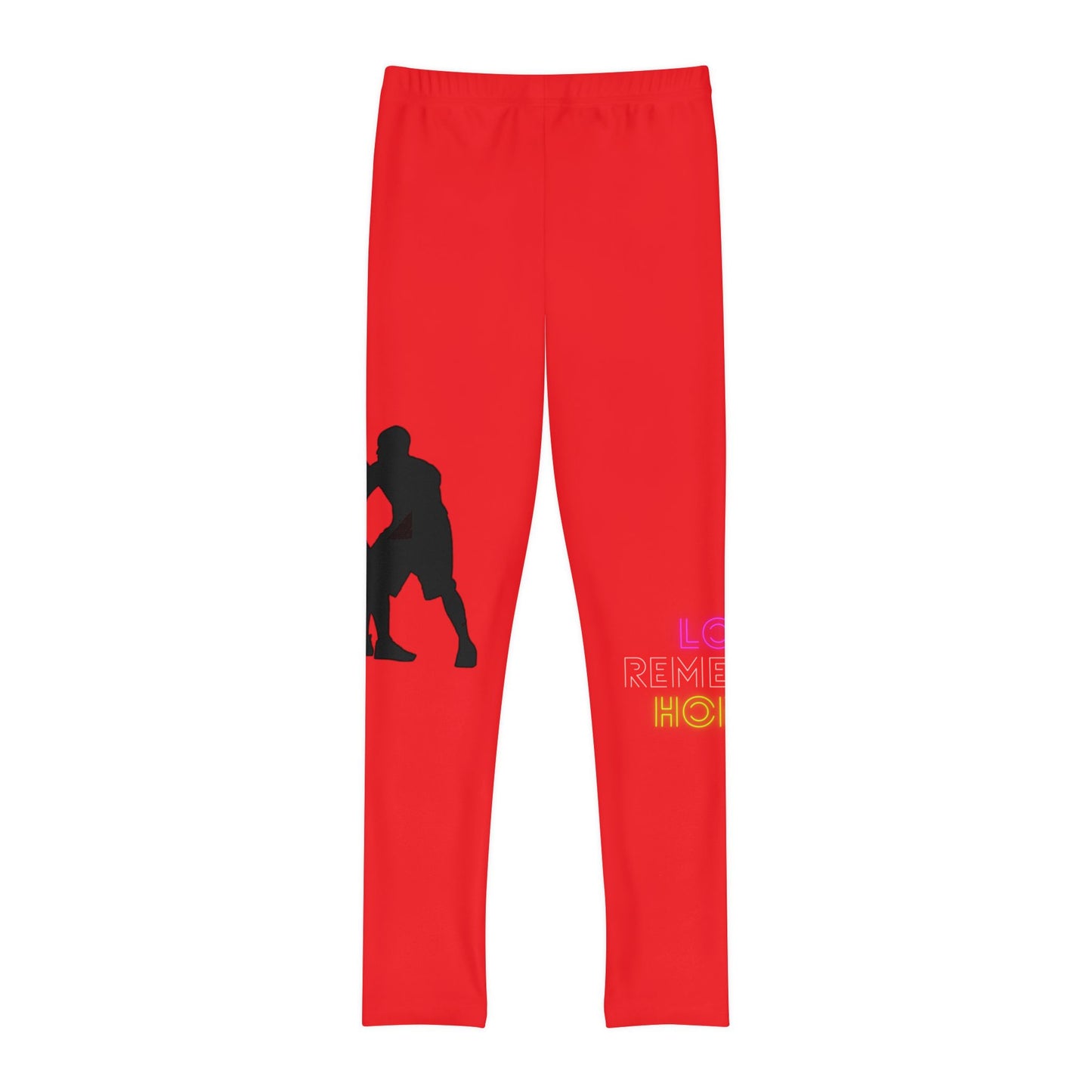 Youth Full-Length Leggings: Basketball Red