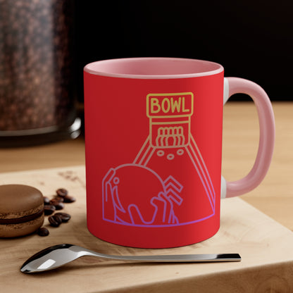 Accent Coffee Mug, 11oz: Bowling Red