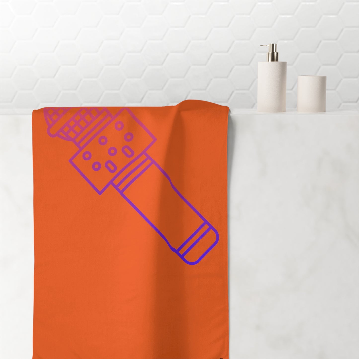 Mink-Cotton Towel: Music Orange