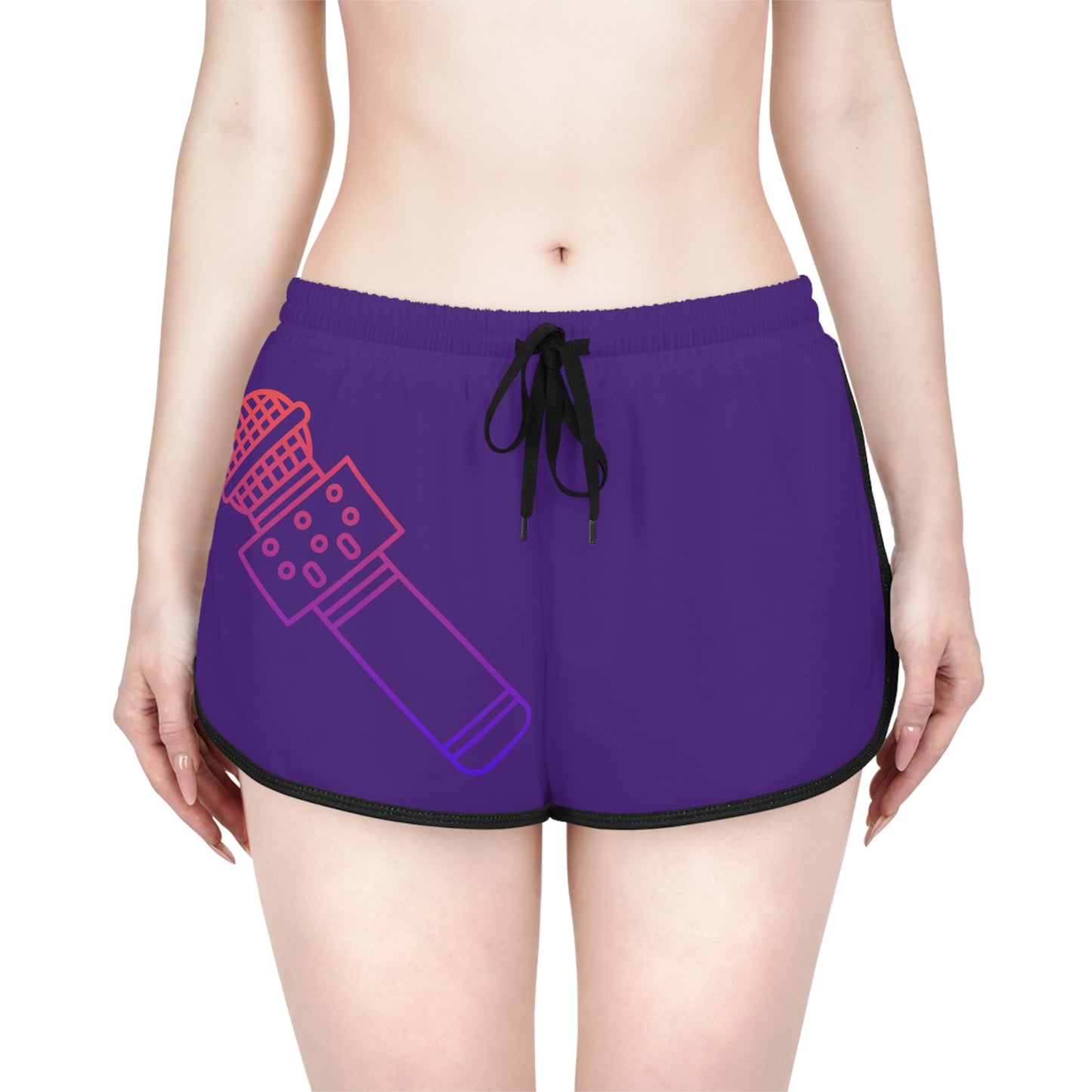 Women's Relaxed Shorts: Music Purple