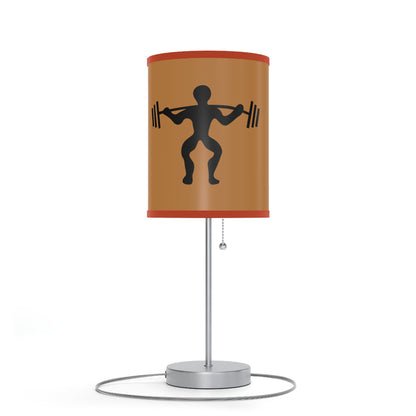 Lamp on a Stand, US|CA plug: Weightlifting Lite Brown