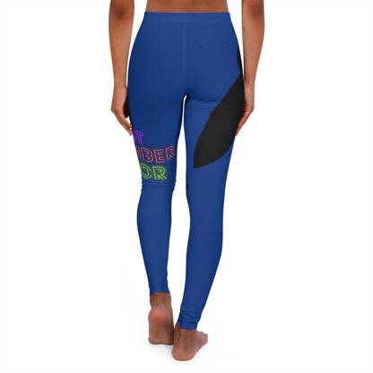 Women's Spandex Leggings: Crazy Penguin World Logo Dark Blue