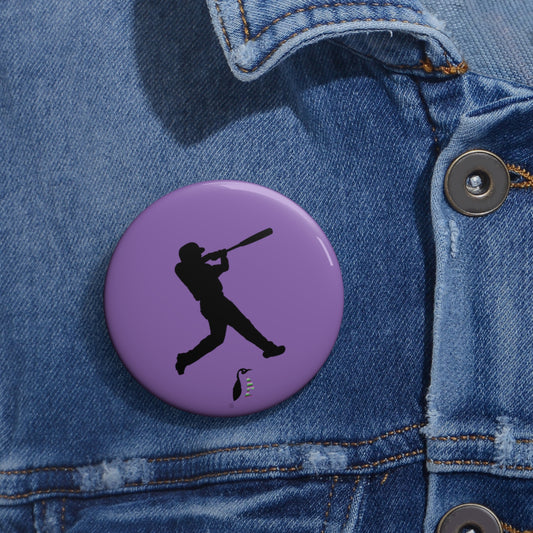 Custom Pin Buttons Baseball Lite Purple