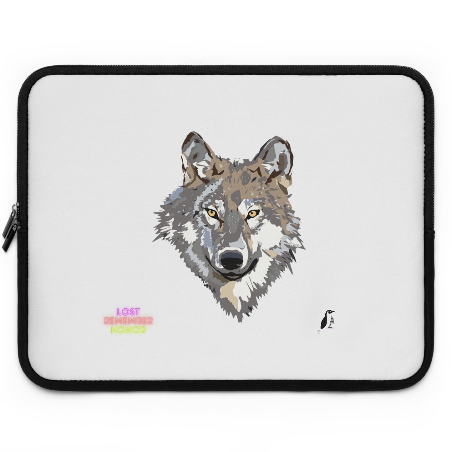 Laptop Sleeve: Wolves White