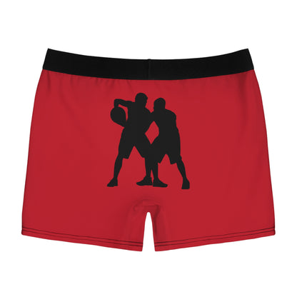 Men's Boxer Briefs: Basketball Dark Red