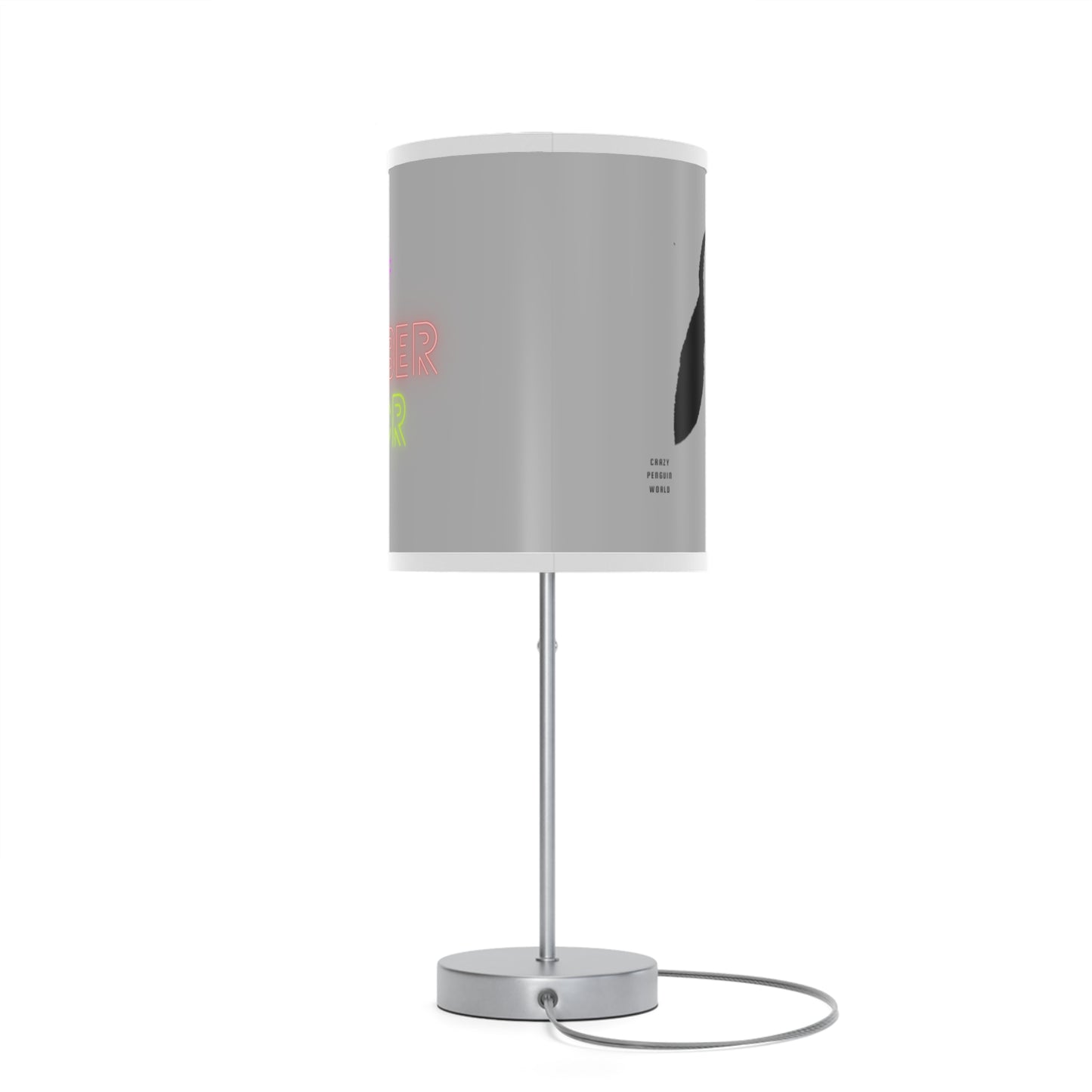 Lamp on a Stand, US|CA plug: Crazy Penguin World Logo Lite Grey