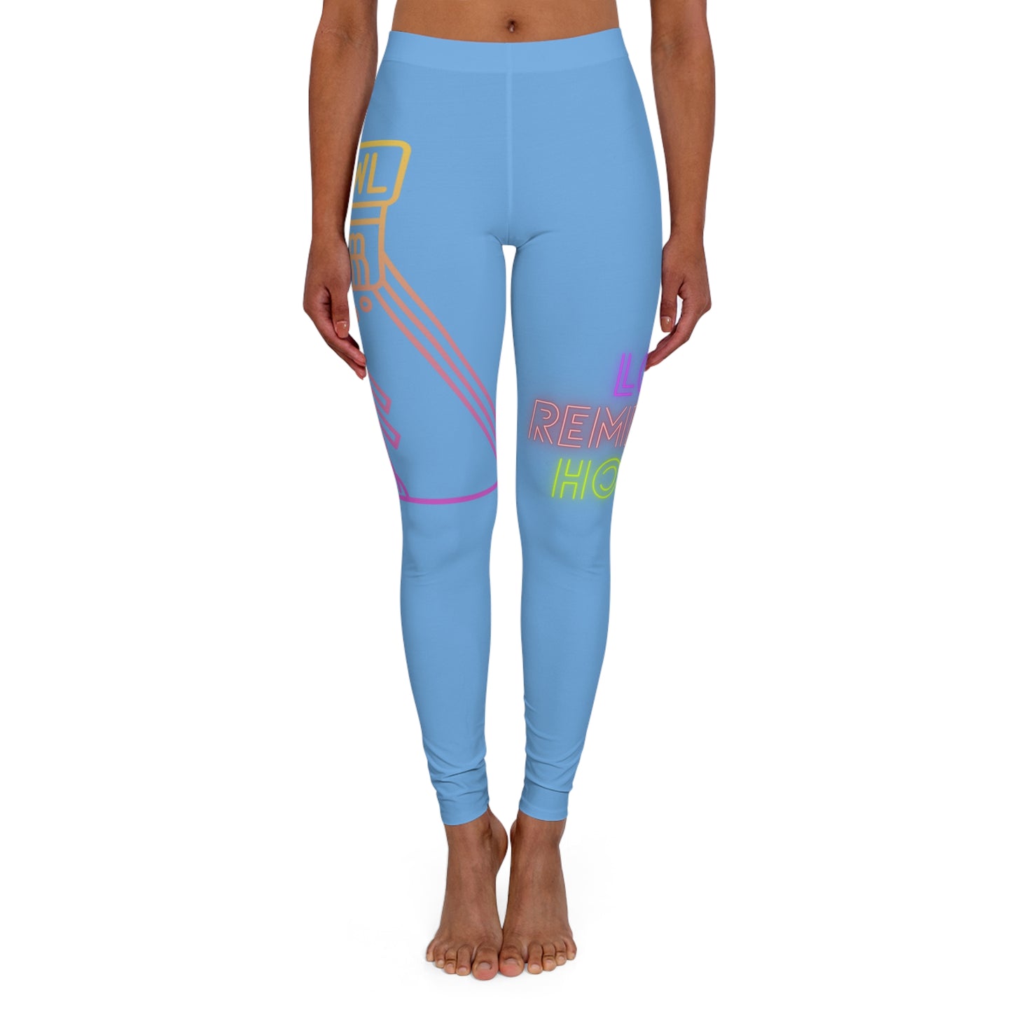 Women's Spandex Leggings: Bowling Lite Blue