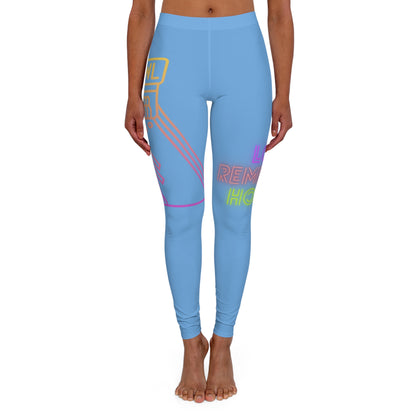 Women's Spandex Leggings: Bowling Lite Blue