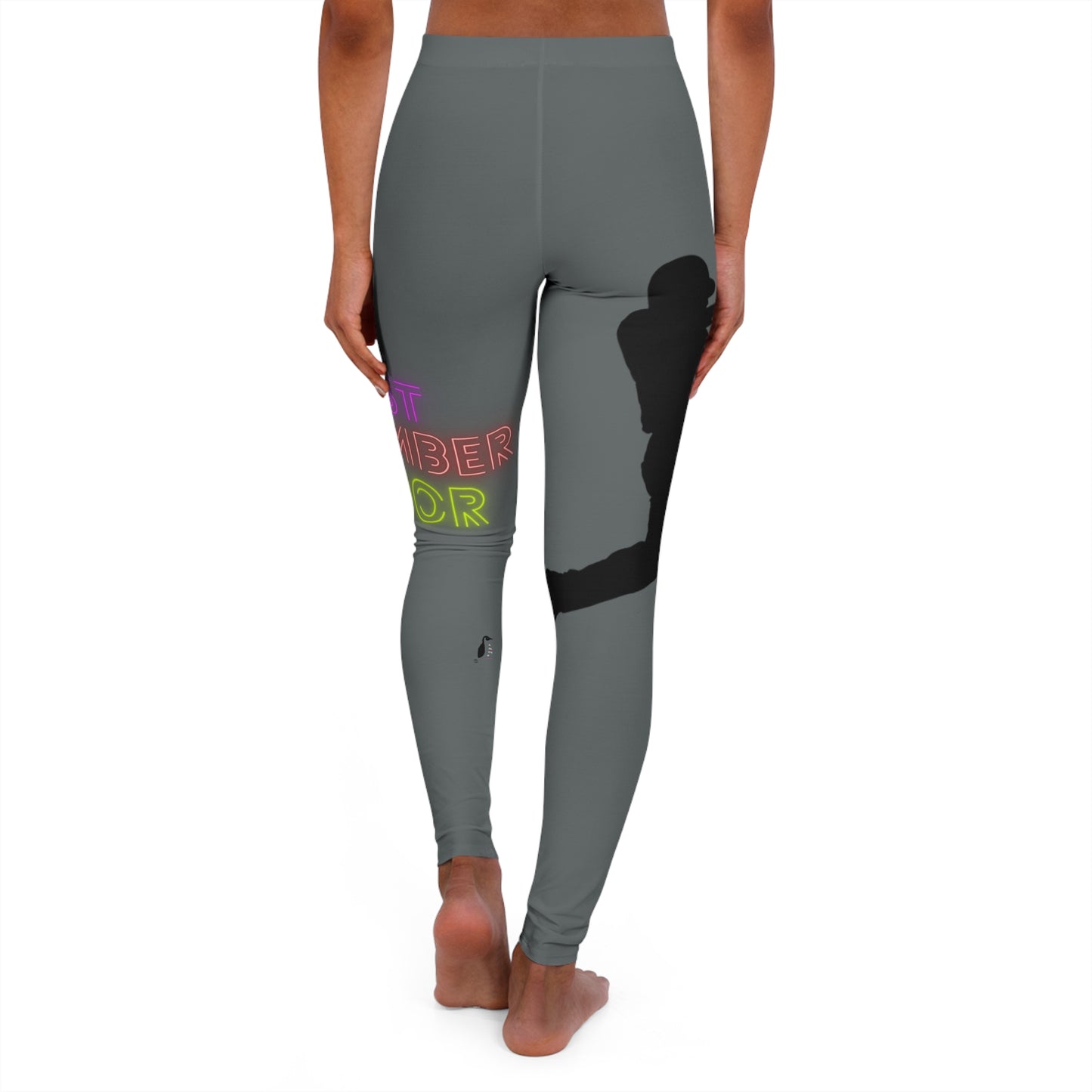 Women's Spandex Leggings: Baseball Dark Grey