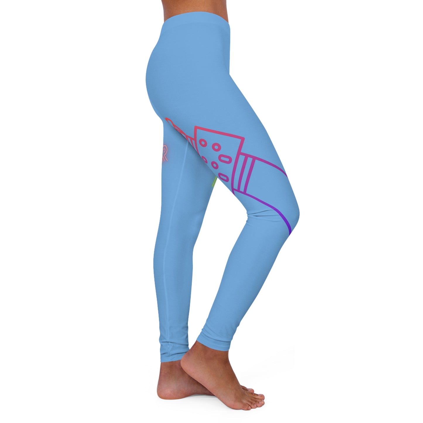 Women's Spandex Leggings: Music Lite Blue