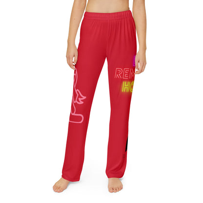 Kids Pajama Pants: Fight Cancer Dark Red