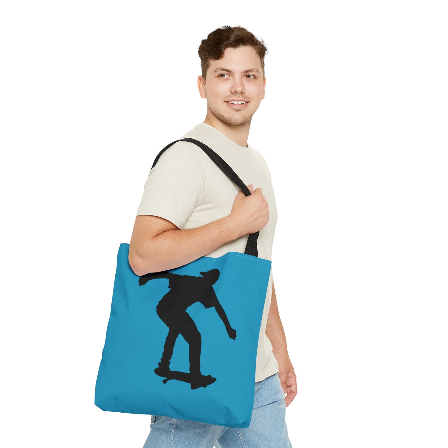 Tote Bag: Skateboarding Turquoise