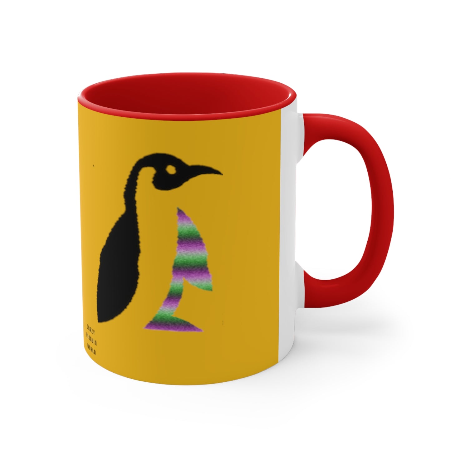 Accent Coffee Mug, 11oz: Crazy Penguin World Logo Yellow