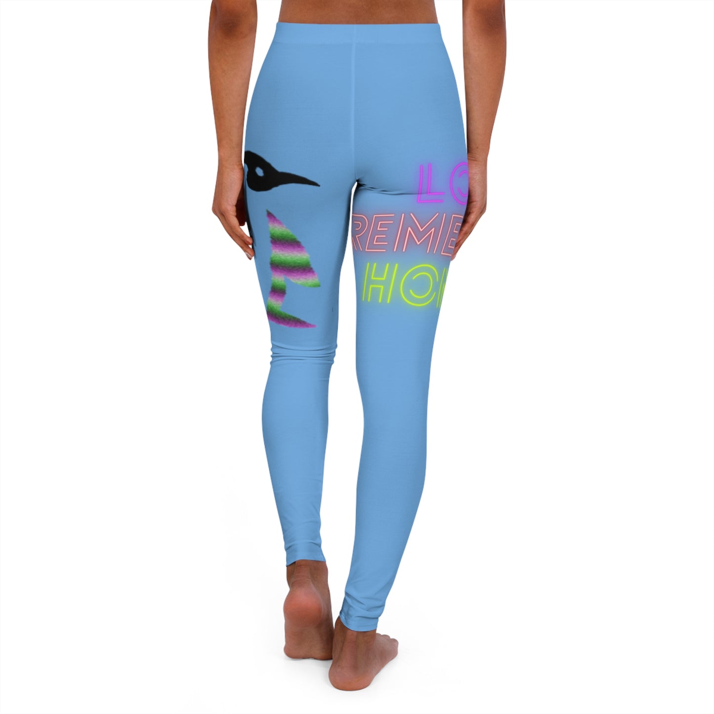 Women's Spandex Leggings: Lost Remember Honor Lite Blue